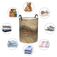 thumbnail image 6 of Circular Hamper Single Layer Laundry Basket Storage Basket Waterproof Single Layer Fabric With Handle Pe Support Strip Sandybrown Marble_4 Medium, 6 of 8