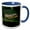 Blue/White, variant on 3drose, Grasshopper on a Leaf, 11oz Two-tone Red Mug