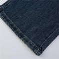 thumbnail image 4 of CYRBOKO Girls Denim Pants, Loose Fit Wide-leg Printed Casual Straight Leg Jeans Blue Size 6-7 T, 4 of 8