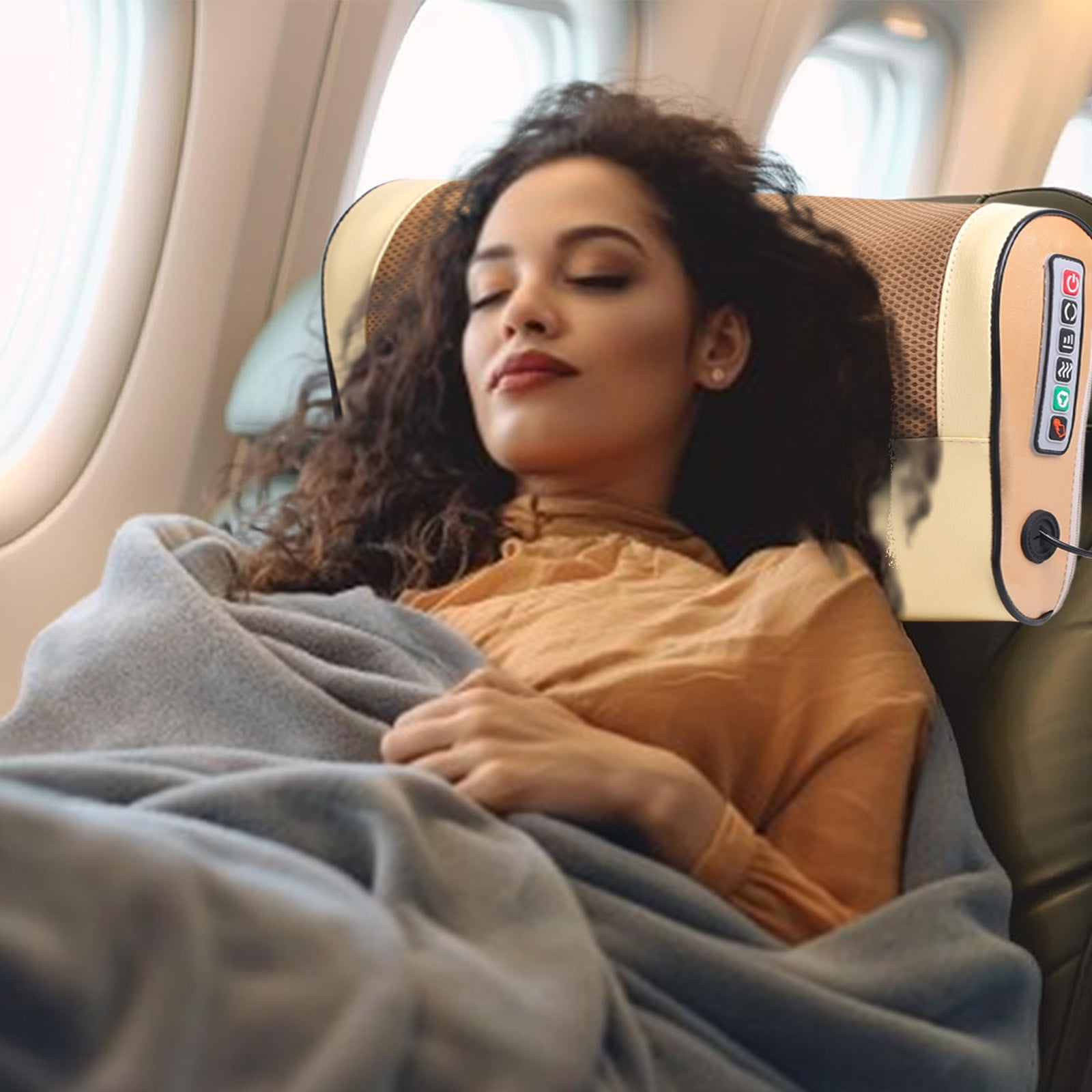 Kbndieu Back and Neck Massager with Heat, Portable Shiatsu Electric Massage Pillow for Upper and Lower Back, Neck and Shoulders, Lightweight for Home, Office, Travel (Gold) on Clearance