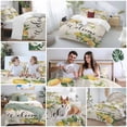 thumbnail image 5 of 3 Piece Yellow Lemon Duvet Cover Set Full Size,Microfiber Comforter/Quilt Cover with Corner Ties and 2 Pillowcases,Rustic Flower Butterfly Farmhouse Beige All Season Soft Bedding with Zipper Closure, 5 of 8