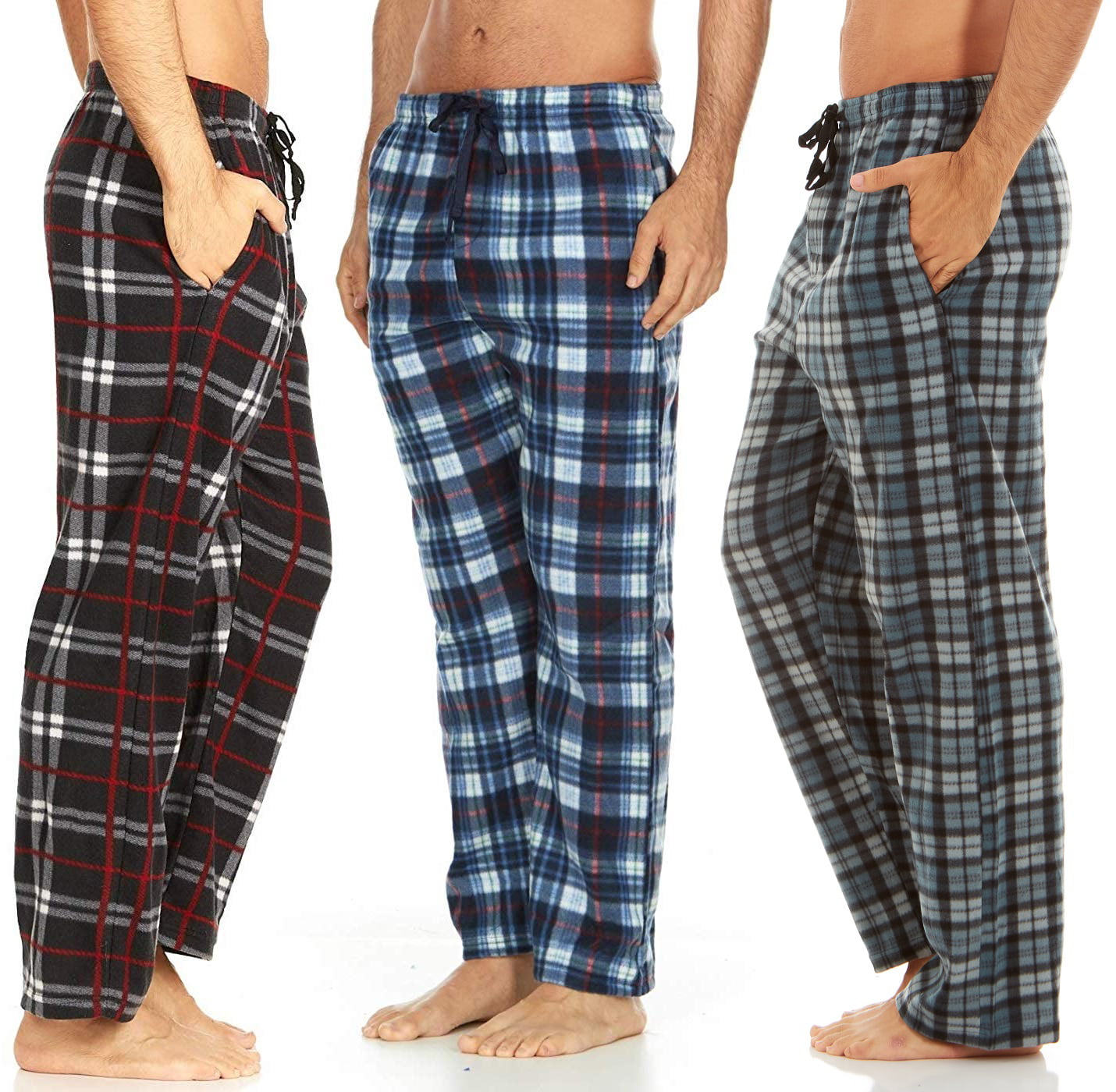 Pack of 3 DARESAY Men's Soft Jersey Knit Lounge Sleep Pants with Pockets