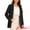 Black, variant on DARING DIVA Women's Long Sleeve Open Front Business Blazer Jacket XS Black