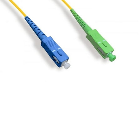 Kentek 5 Meter 5M SC/UPC to SC/APC Fiber Optic Cable OS2 9/125 Simplex Single-Mode Patch Cord OFNR