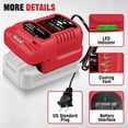 thumbnail image 3 of Batería Rápida Charger para Bauer Batería de 20V, 110V Mini Compacta Charger para Bauer Herramientas Eléctricas Inalámbricas de 20V, 3 of 7