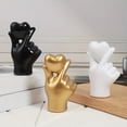 thumbnail image 3 of Sunjoy Tech Resin Statue Love Heart Gesture Figurine Holding Heart Hand Sculpture Home Office Wedding Party Desktop Decoration Ornament 1Pc, 3 of 5