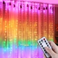 thumbnail image 1 of Window Curtain String Light, 300 LED Warm White Window Fairy String Lights with Remote Control, 3m x 3m 8 Modes USB Powered LED Curtain Lights for Christmas, Party, Wedding, Bedroom Decoration, 1 of 8