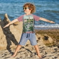 thumbnail image 3 of FORMRS Boys Rash Guard with Short Sleeves UPF 50+ Swim Shirts Sizes 3-12T, Window Plants, 3 of 6