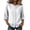 #0321-White, variant on Gift Womens Tops Round Neck Button Front Three Quarter Sleeve Floral Embroidered Plain Womens Blouses Relaxed Fit Elegant Office Wear Soft Womens Shirts