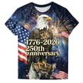thumbnail image 4 of mgoYE Women Shirt 250th Anniversary USA Flag Shirt Womens American Flag Shirt 4th of July T-Shirt Patriotic Short Sleeve Tee USA Flag Stripe Star Summer Blouse Tops|Khaki 2XL, 4 of 7
