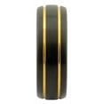 thumbnail image 3 of Metals Jewelry Men's / Women's Adult Tungsten Carbide 8mm Wedding Band Black Plated 2 Gold Stripes Ring, 3 of 5