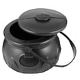 thumbnail image 3 of Novelty Candy Kettles with Lid Halloween Black Kettles Candy Holder Witches Cauldron with Handle (Size L without Fire Pattern), 3 of 4