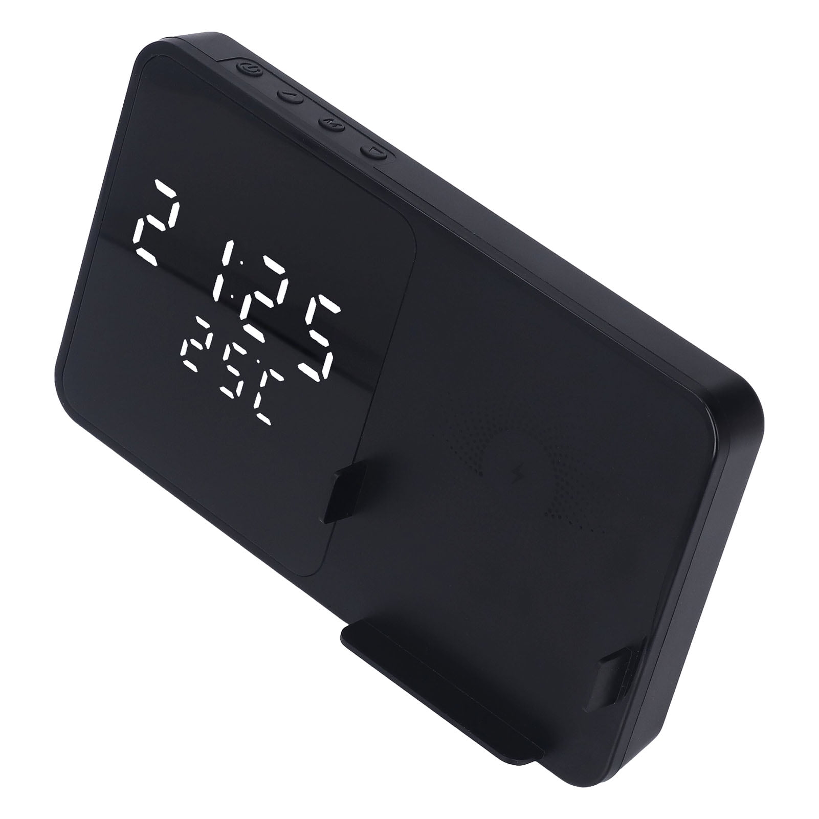 Wireless Charger Alarm Clock, Temperature Display Prevent Overcharging