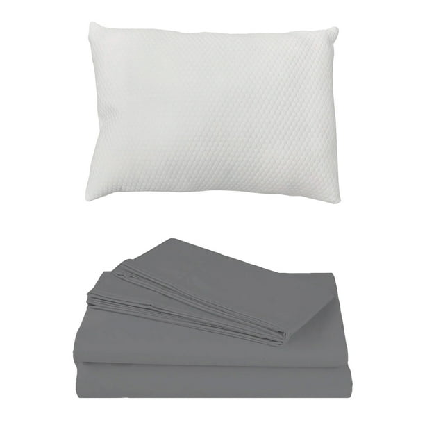 Juego de Sábanas Individual Basic Gris + Almohada Frosty