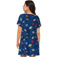 thumbnail image 2 of Bixox Space Pattern Women's Nightgown, Soft & Breathable Sleepwear, Round Neck Knee-Length Pajama Dress,Loungewear for Home & Sleep, 2 of 7