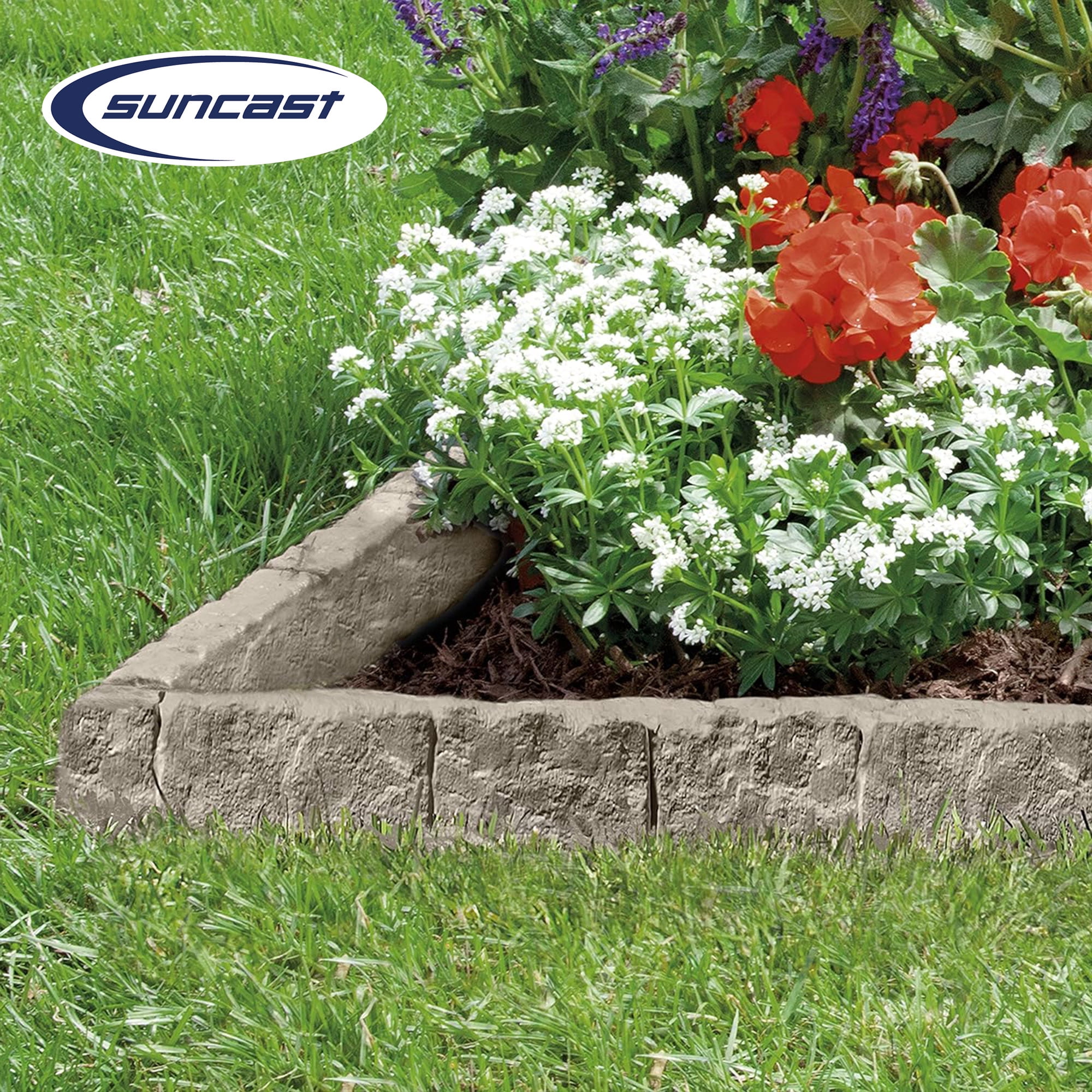 Suncast 10 Piece Landscape Design Border Decorative Stone Edging (4 Pack)