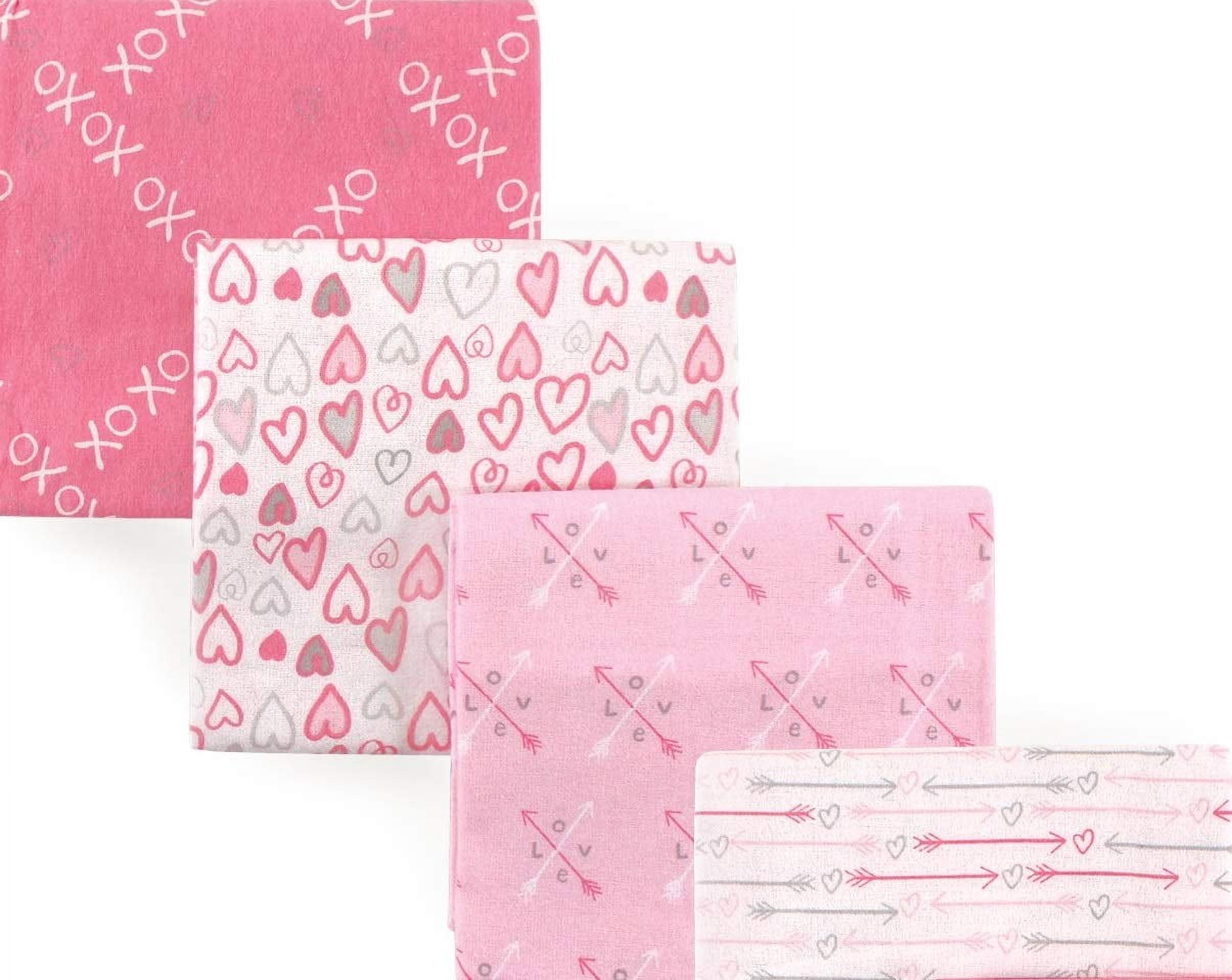 Luvable Friends Unisex Baby Cotton Flannel Burp Cloths and Receiving Blankets, 8-Piece, Basic Elephant, One Size