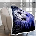 thumbnail image 2 of Socccer Throw Blanket Reversible Blue Flame Soccer Pattern Blanket for Soccer Fans Teens Boys Kids, Cozy Warm Soft Blanket for All Seasons, Plush Fleece Blanket Sofa Couch Bed 50" X 60", 2 of 6