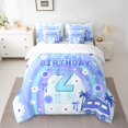 thumbnail image 2 of Erosebridal Personalized Letter Z Bed in a Bag Twin Size,Happy Birthday Bed Set,Blue Rianbow Bowknot Bedding Twin Size For Girls,Ultra Soft Room Decor Reversible,7 Pieces, 2 of 7