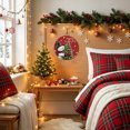 thumbnail image 3 of Welcome Sign for Front Door, Red Christmas Round Metal Wall Art Wreaths, Snowman Hug Xmas Tree Happy Winter Outdoor Indoor Wall Hanging Sign for Porch Decor Housewarming Gifts 7.9 Inch, 3 of 8