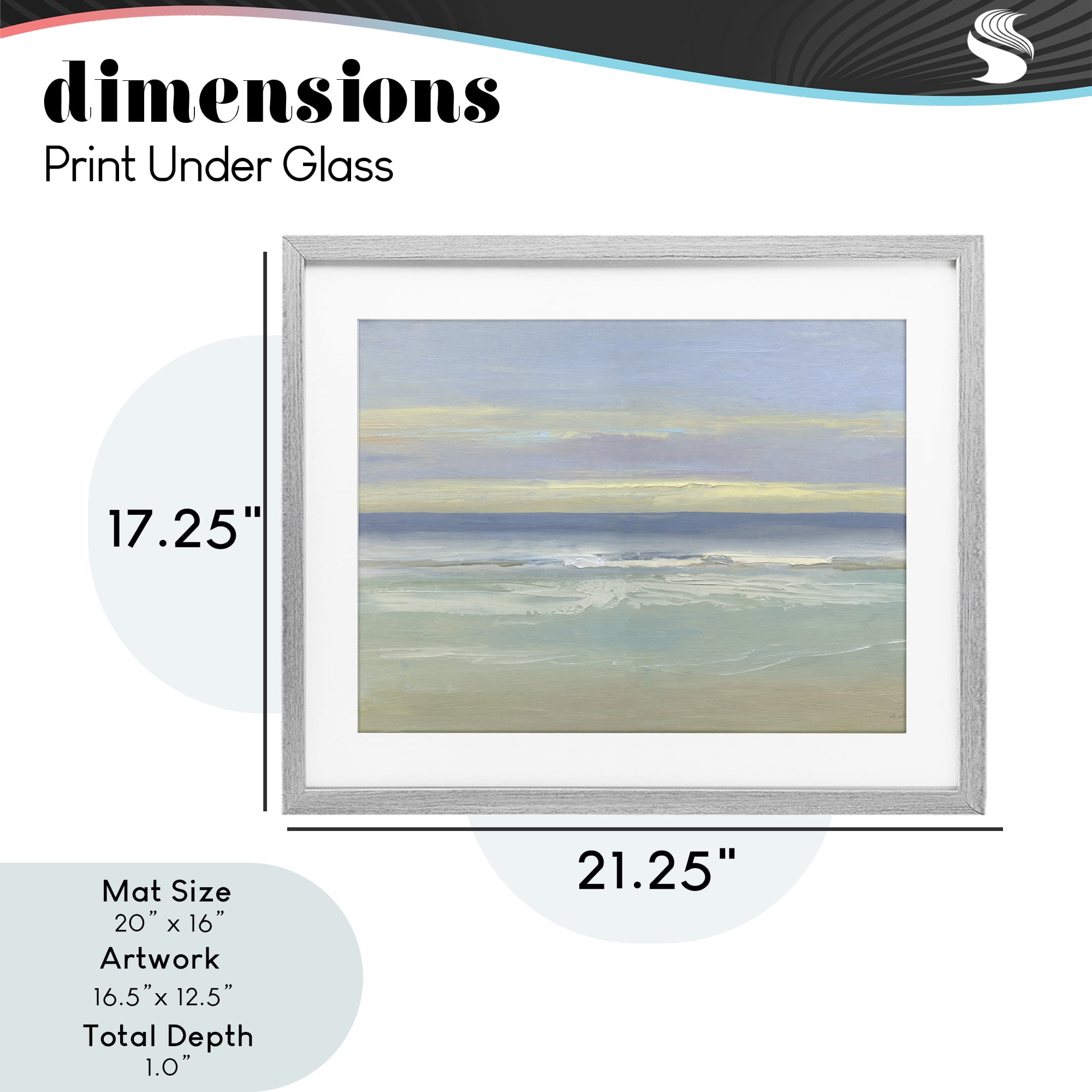Stupell Industries Tranquil Coastal Morning Waves Gray Framed Print Under Glass, design by Sally Swatland