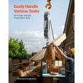 thumbnail image 6 of KFFKFF Pulley Hoist with 4400 lbs Tensile Strength, 100 FT Rope, 5:1 Lifting Ratio, Durable Pulley System with 2 Soft Loops, Metallic Wheel Bearing Structure, Block and Tackle, 6 of 9