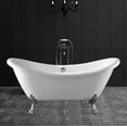 thumbnail image 2 of WOODBRIDGE 59" Slipper Clawfoot Bathtub with Solid Brass Polished Chrome Finish Drain and Overflow,BTA1540, 2 of 4