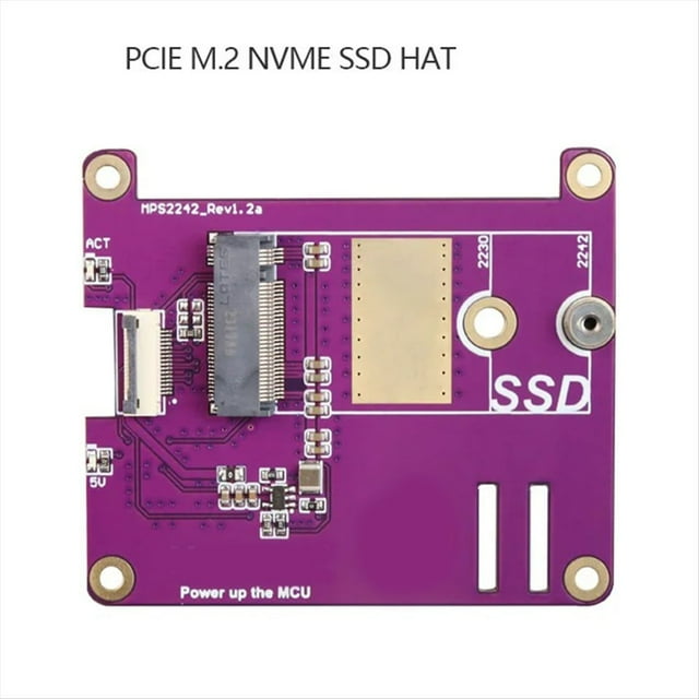 Placa de ExpansióN PCIE M.2 NVME 2230 2242 Gen3 SSD HAT + Estuche + Disipador de SSD para 5 PCIE M.2 NVME SSD HAT