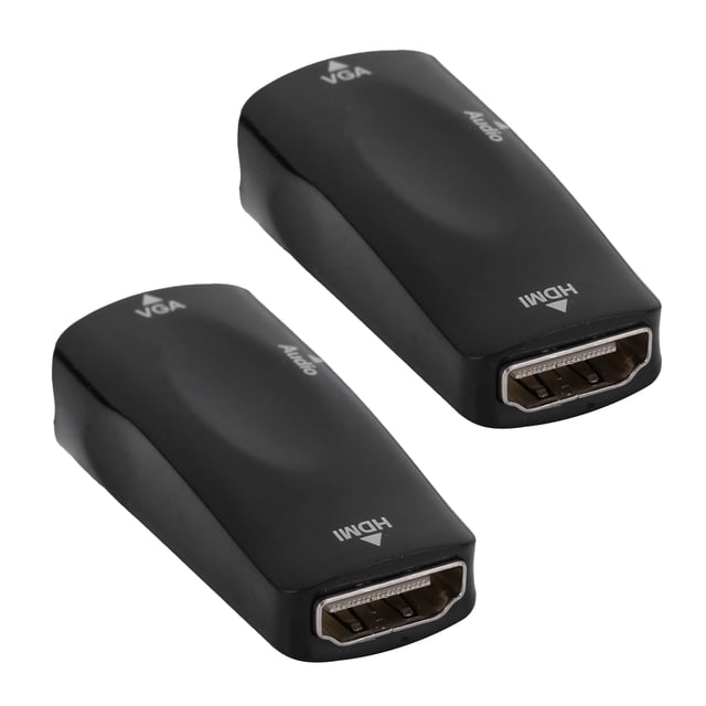 Adaptador de video, 2 piezas, convertidor de video 1080P, convertidor de video, adaptador HDMI hembra a VGA hembra, características mejoradas