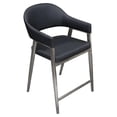 thumbnail image 2 of Adele Set of Two Counter Height Chairs in Black Leatherette w/ Brushed Stainless Steel Leg by Diamond Sofa, 2 of 8