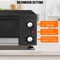 thumbnail image 4 of Countertop Electric Pizza Oven For Indoor, Commercial Pizza Maker, Stainless Steel Pizza Cooker with Timer & Crumb Tray, Tabletop Pizza Oven for Restaurant Home Baked, Black, 4 of 17