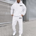 thumbnail image 2 of SGMVNU Men's Jogging Tracksuit Set Hoodie Tracksuit With Joggers Outfit Tracksuit Fall Winter Outfit Casual Running Jogging Sport Comfort Suit Sets(White, S), 2 of 4