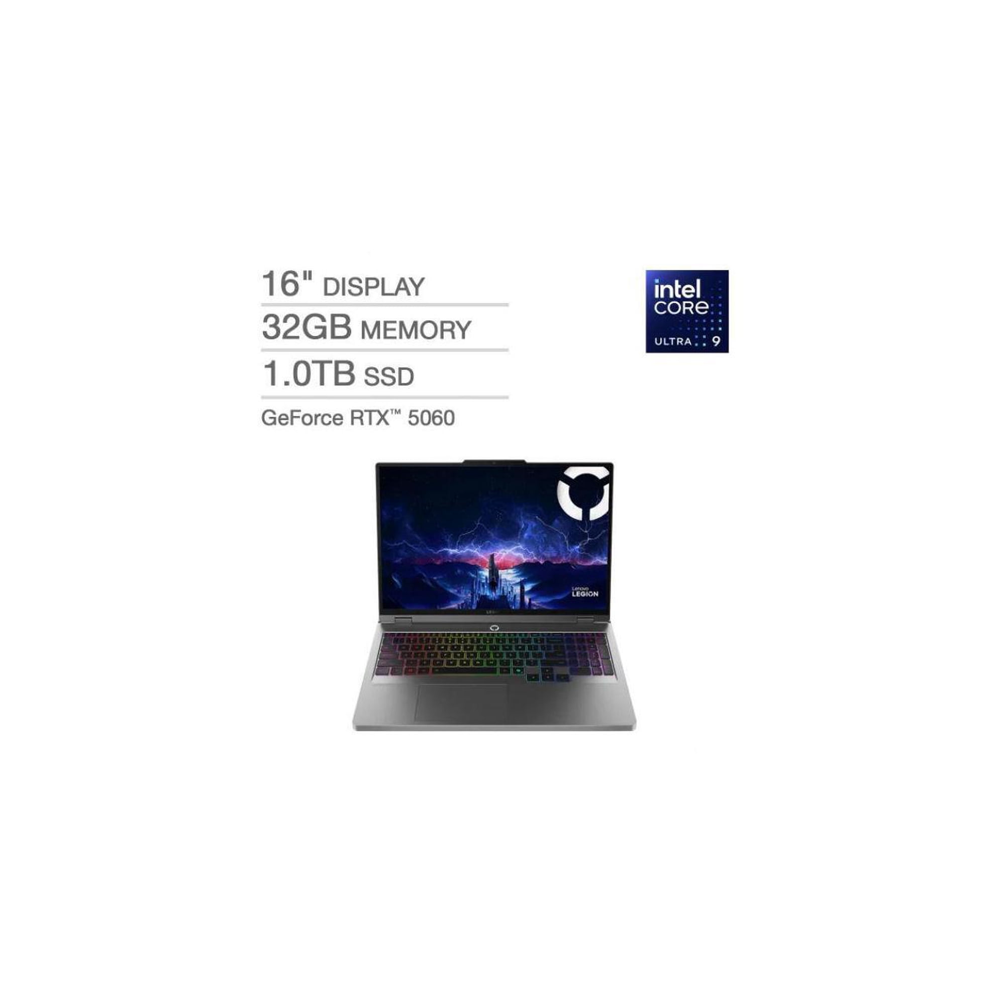 Lenovo Legion 5i Gaming Laptop Intel Core Ultra 9 275HX NVIDIA GeForce RTX 5060 32GB Memory 1 TB NVMe SSD 16.0" Windows 11 Home 83NX0000US
