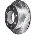thumbnail image 4 of Detroit Axle - 2pc 14.29" inch (363mm) Front Brake Rotors for Ford 2013-2025 F-250 F-350 Super Duty [4WD], 2013-2016 F-450 Super Duty, Drilled and Slotted Disc Brake Rotors, 4 of 7