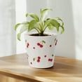 thumbnail image 2 of Mainstays 6.25" x 6.25" x 6" Round Cream and Red Ceramic Cherry Planter, 2 of 8