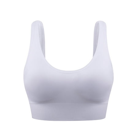 

Vivianyo HD Women Bras Plus Size Women Yoga Solid Sleeveless Cold Shoulder Casual Tanks Blouse Tops Intimates Rollbacks White
