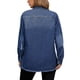 thumbnail image 3 of Chaqueta de mezclilla de mujer de gran tamaño con dobladillo deshilachado y botones, con bolsillos, color azul, 3 of 6