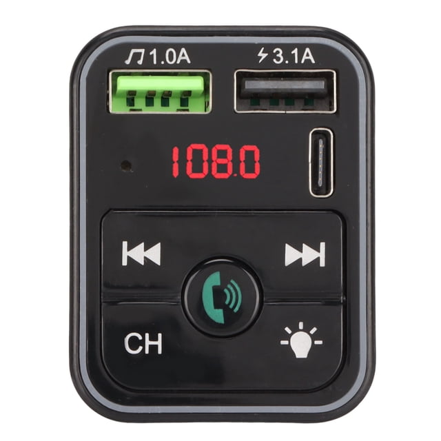 Accesorios para coche, Transmisor FM Bluetooth 5.0 Transmisor FM Bluetooth Transmisor FM para coche Elegante y moderno