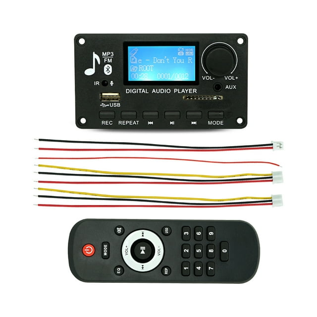 Matsuzay Decodificadores LCD inalámbricos MP3 para coche, módulo de Audio, Control remoto, placa de grabación de Radio, altavoz, accesorio de Cables de audio/vídeo