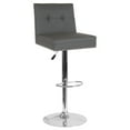 thumbnail image 2 of Emma + Oliver Adjustable Tufted Accent Trimmed Back Barstool-Gray LeatherSoft, 2 of 6