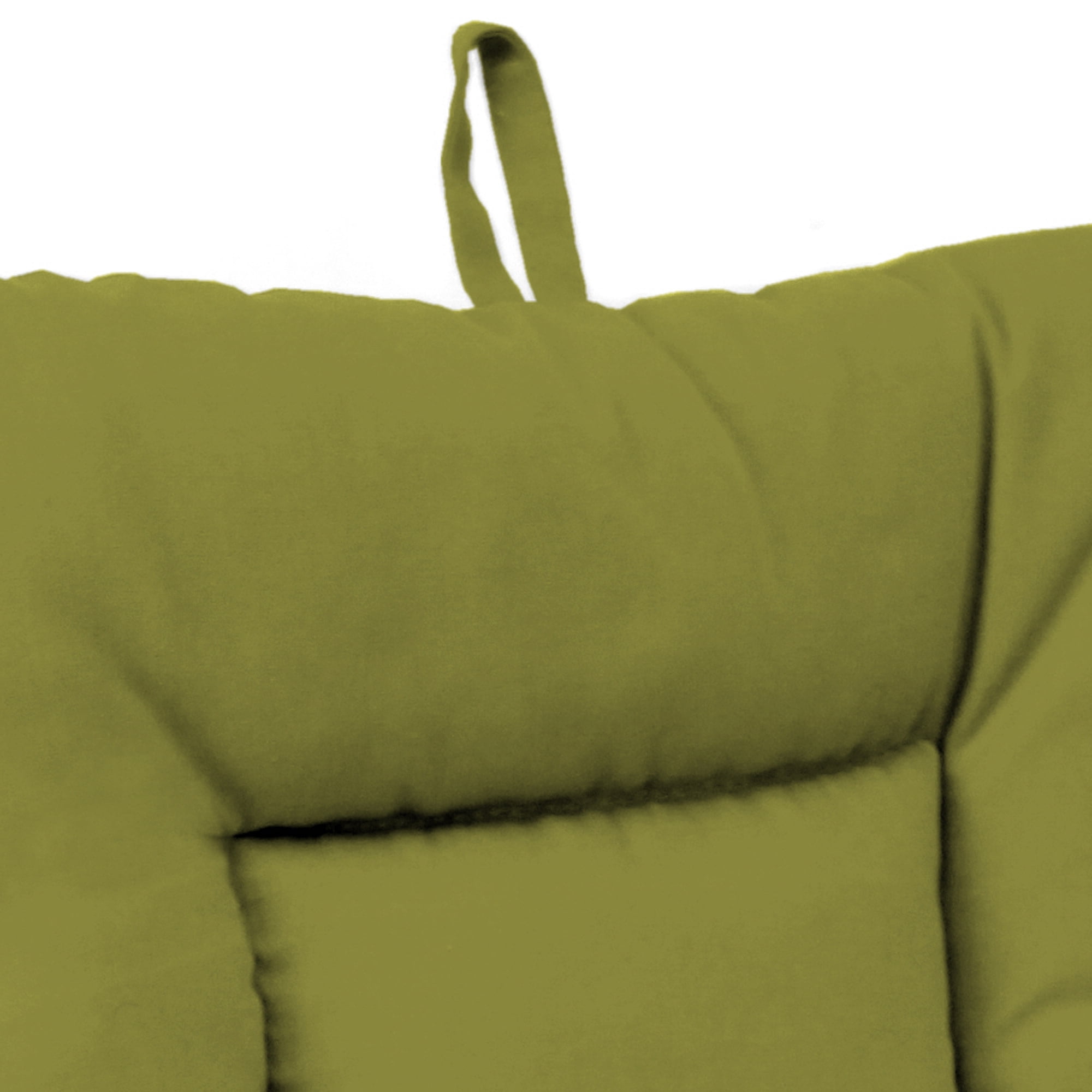 Jordan Manufacturing 38" x 21" Veranda Kiwi Green Solid Rectangular Outdoor Wrought Iron Chair Cushion with Ties and Hanger Loop