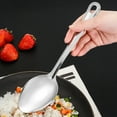 thumbnail image 4 of 2Pcs Long Handle Slotted Spoon Set Stainless Steel Serving Spoons 10" Solid Spoon & Slotted Spoon Rust-Proof Kitchen Buffet Supply, 4 of 8