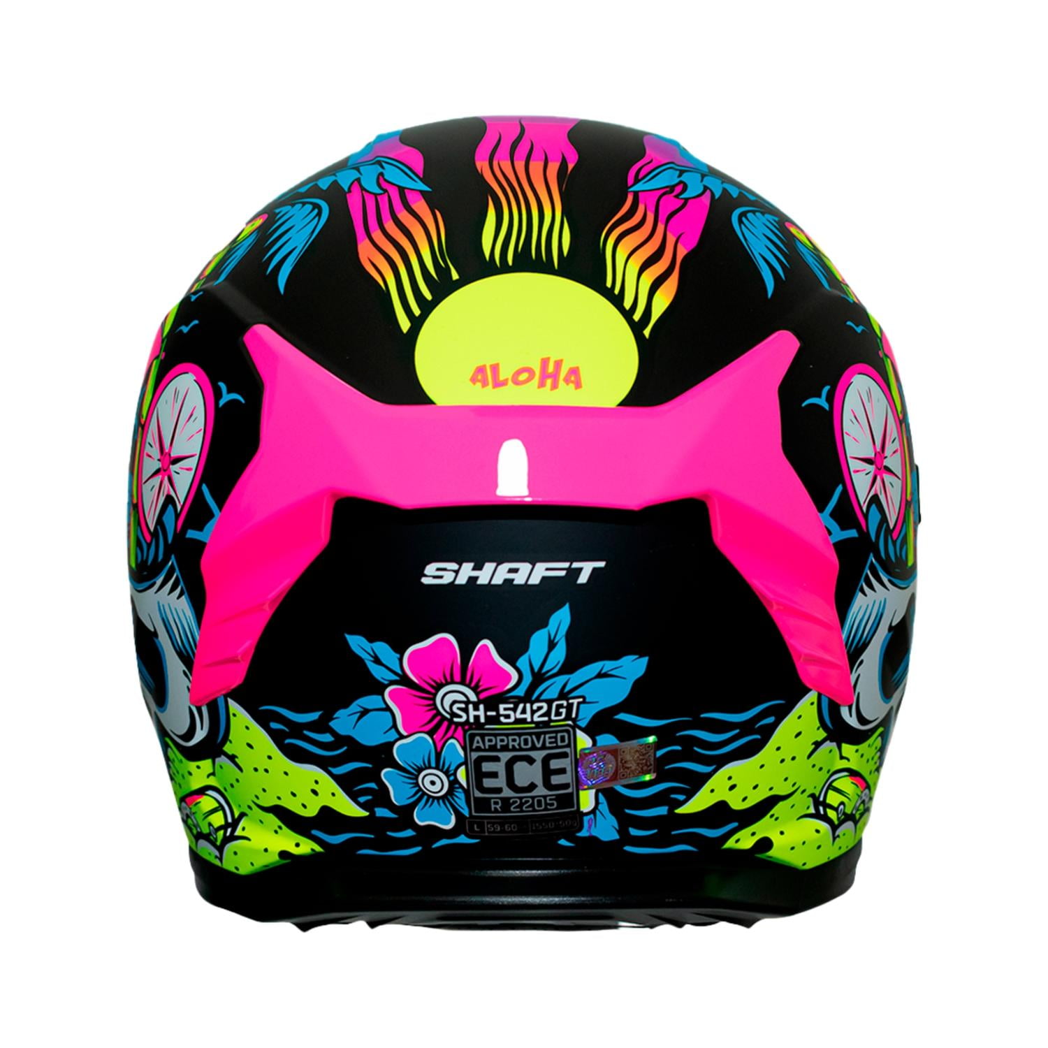 Casco Shaft Integral Aloha SH542 GT Talla L Rosa Azul Neon Shaft Aloha Walmart en linea