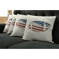 thumbnail image 2 of Ambesonne Vintage Throw Pillow Cover 4 Pack, American Flag Football, 16", Cream Blue Red, 2 of 6