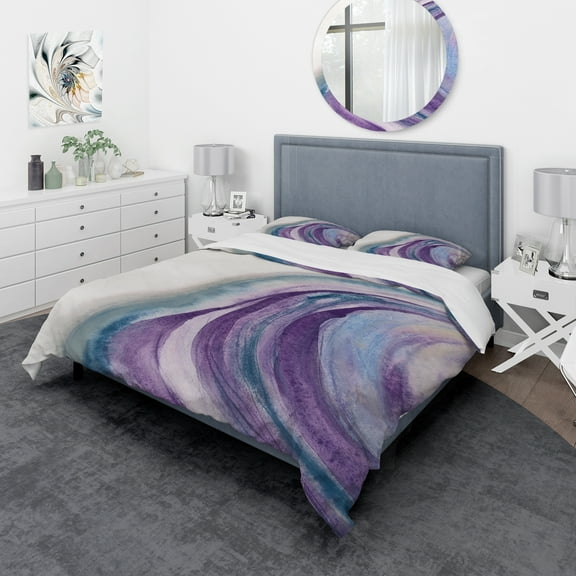 Designart 'Watercolor Geode II' Geometric Duvet Cover Set
