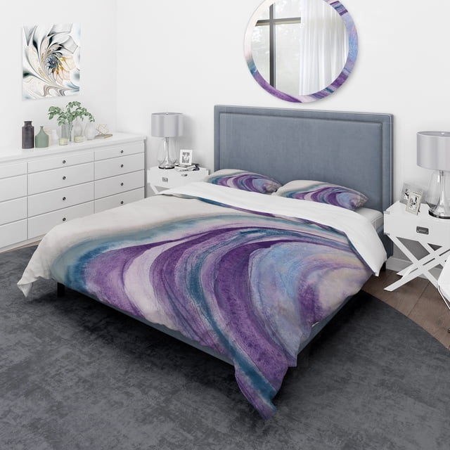 Designart 'Watercolor Geode II' Geometric Bedding Set - Duvet Cover & Shams