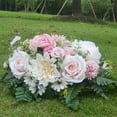 thumbnail image 2 of Cemetery Flowers, Sympathy Flowers, Artificial Silk Flowers For Grave, Memorial Flower Arrangements For Decorating Tombs, Coffins Or Memorials. For Memorial Day, Mother's Day, Father's Day (Saddle), 2 of 7