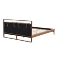 thumbnail image 6 of Queen Size Bed Frame,Platform Queen Bed Frame with PU Leather Headboard and 2 Night Lights for Bedroom,Solid Wood Slats Support,85.5"x66.9"x34.5",Brown, 6 of 7
