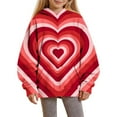 thumbnail image 6 of SGFCWSX Girls Relaxed Fit Fleece Hoodie, Kids Heart Print Soft with Pocket Pullover Sweatshirt for Daily Casual Wear Red Size 5-6 Years, 6 of 6