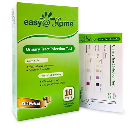 Easy@Home Urinary Tract Infection UTI Test Strips, Monitor Bladder by Testing Urine, 10 tests-10 Pouches/Box-FDA Approved for Over the Counter/OTC USE, Urinalysis detects Leukocytes, Nitrite (Best Over The Counter For Urinary Tract Infection)